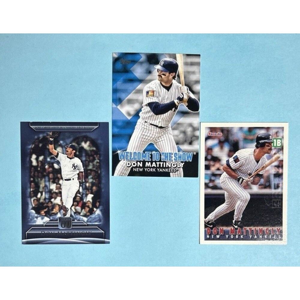 Don Mattingly, NY Yankees 3 Cards Bazooka, Most Career Asists,+Welcome  the Show